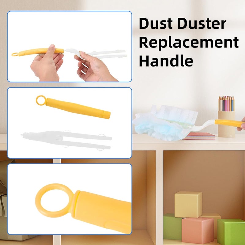 Engorgio Duster Handle Compatible with Swiffer Duster,Replacement Extendable Dusters Mop Handles for Swiffer Refill,Replaceable Small Duster Refill Handles for Tight Spaces(Yellow,2Pcs) - Image 3